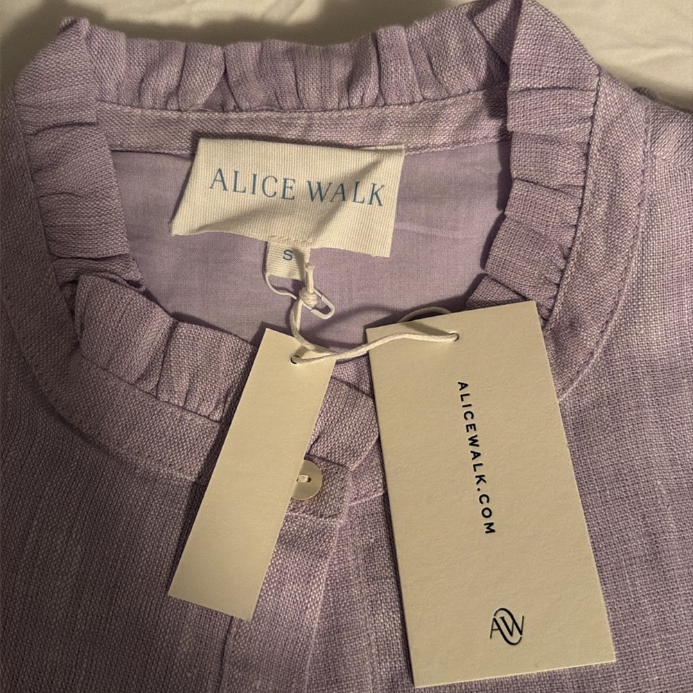 NWT - Alice Walk - The Linen Ruffle Dress - S - Picture 5 of 5
